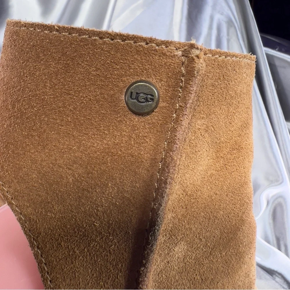 UGG Valencia Peep Toe Ankle Bootie in Light Brown Suede Size 8.5 US/EU 39 GUC‎